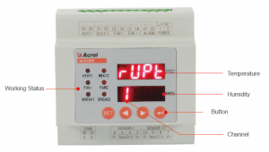Controlador de temperatura e umidade WHD20R Din Rail